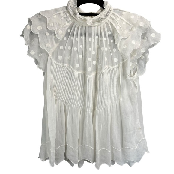 ULLA JOHNSON Darla Silk Embroidered Top - Picture 5 of 8